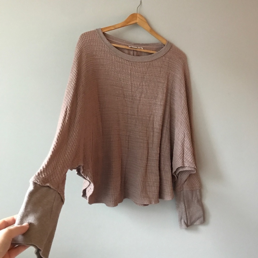 Anthropologie Postmark Boho Oversized Dolman Sleeve Village Swing Thermal Top XS
